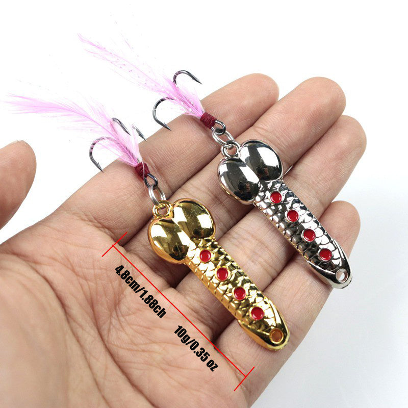 2pcs/5pcs Hard Metal VIB Fish Lures Spoon Lure Artificial Baits with Rayon Cool Fishing Accessory