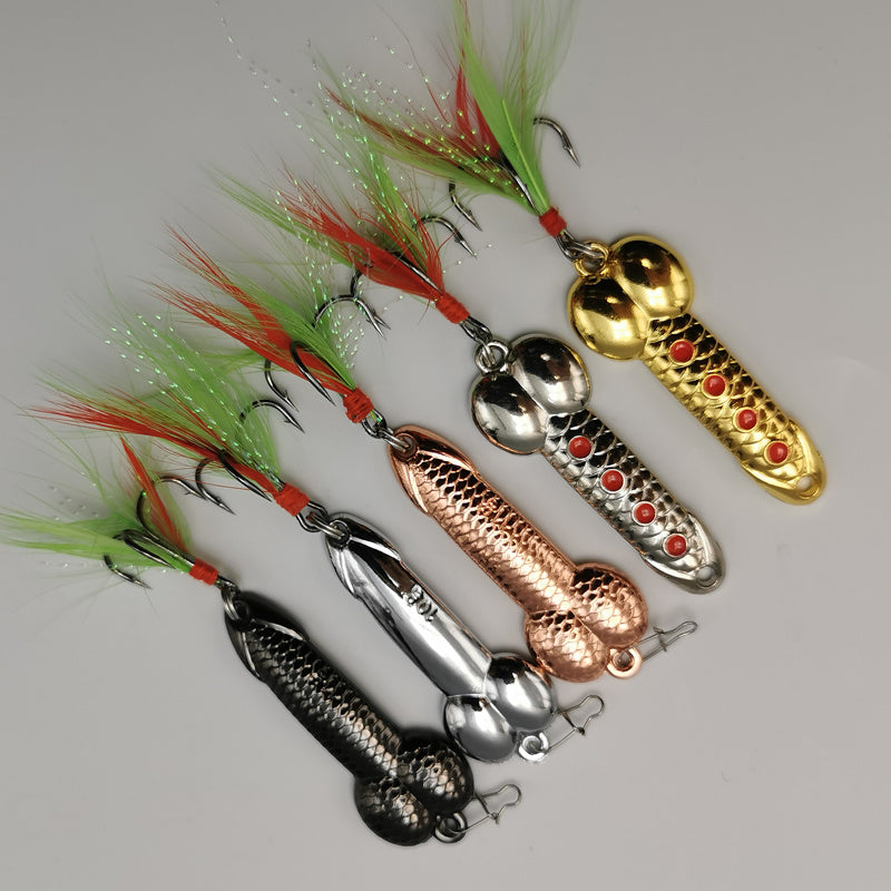 2pcs/5pcs Hard Metal VIB Fish Lures Spoon Lure Artificial Baits with Rayon Cool Fishing Accessory