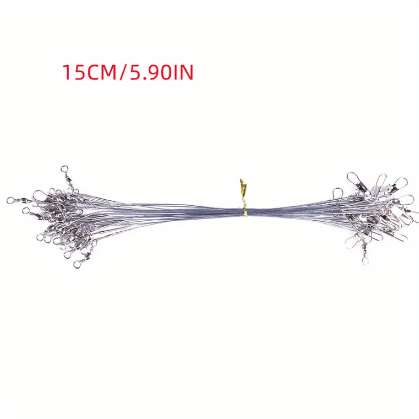 50/100pcs Durable Anti-Bite Steel Fishing Line with Swivel - Protect Your Catch and Improve Your Fishing Experience