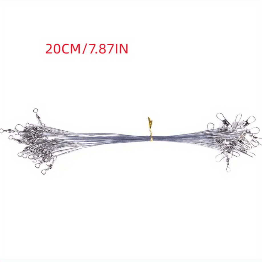 50/100pcs Durable Anti-Bite Steel Fishing Line with Swivel - Protect Your Catch and Improve Your Fishing Experience