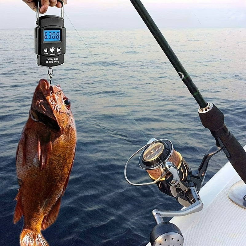 1pc Portable Digital Fishing Scale with Hanging Hook - Accurately Weigh Fish, Bags, Luggage, and More with High-Precision Measurements, Compact Design, and Convenient Carry-On Features for Outdoor Enthusiasts!