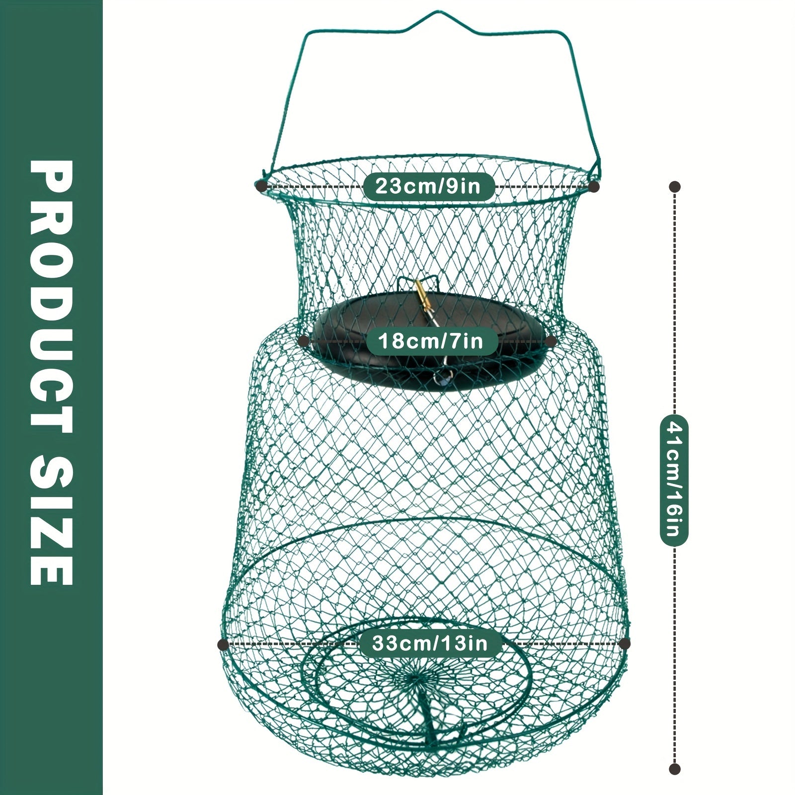 Premium Collapsible Rust-Resistant Fish Keeper - Floating Fishing Net Cage with Durable Coating for Live Fish, Shrimp, and Crayfish - Compact, Portable, and Easy to Clean