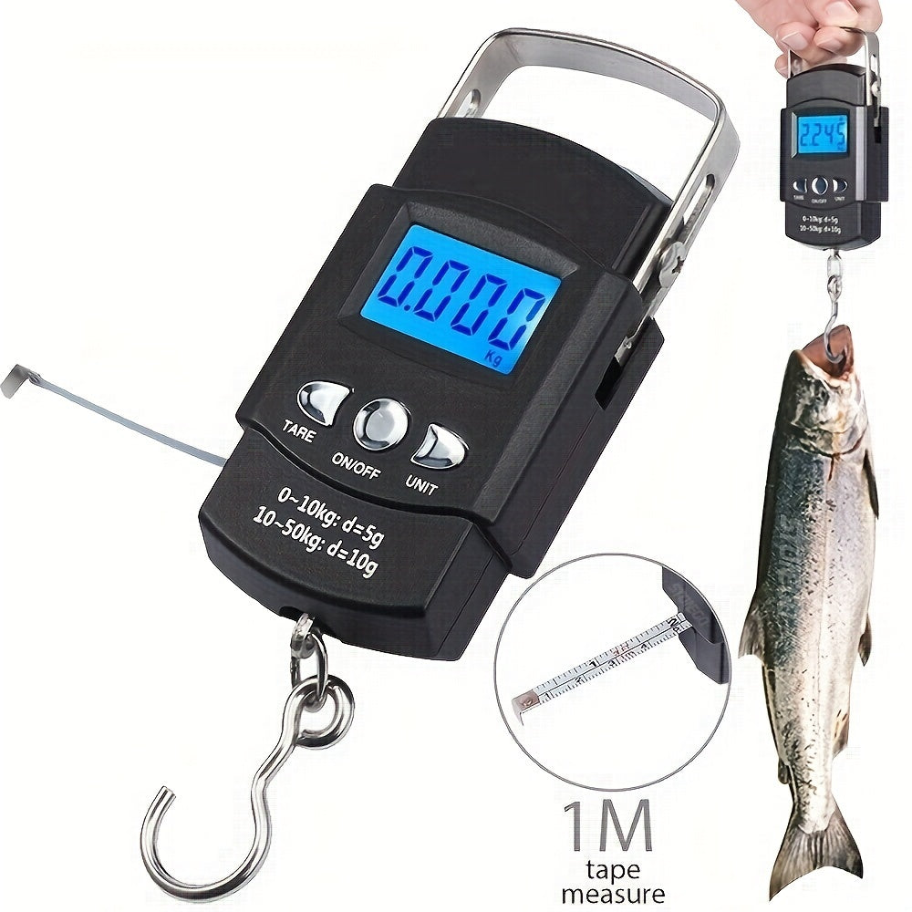 1pc Portable Digital Fishing Scale with Hanging Hook - Accurately Weigh Fish, Bags, Luggage, and More with High-Precision Measurements, Compact Design, and Convenient Carry-On Features for Outdoor Enthusiasts!