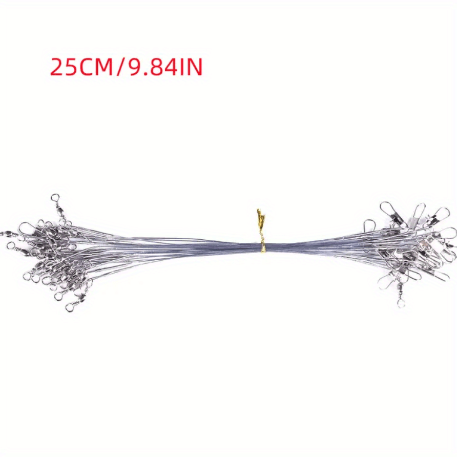 50/100pcs Durable Anti-Bite Steel Fishing Line with Swivel - Protect Your Catch and Improve Your Fishing Experience