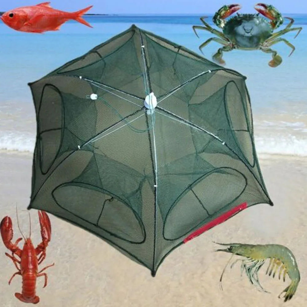 6 Holes Fishing Net for Fishing Net/Tackle/Cage Folding Crayfish Catcher Casting/Fish Network Crab/Crayfish Traps