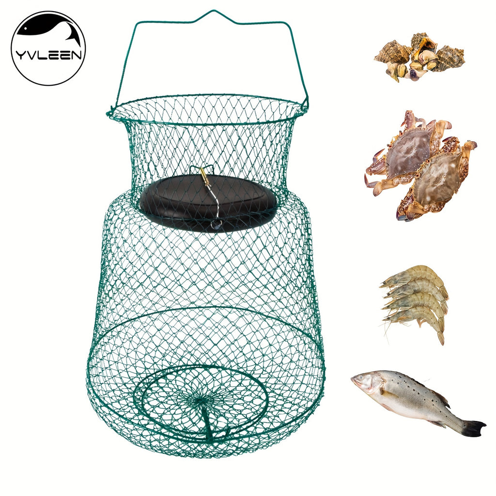 Premium Collapsible Rust-Resistant Fish Keeper - Floating Fishing Net Cage with Durable Coating for Live Fish, Shrimp, and Crayfish - Compact, Portable, and Easy to Clean