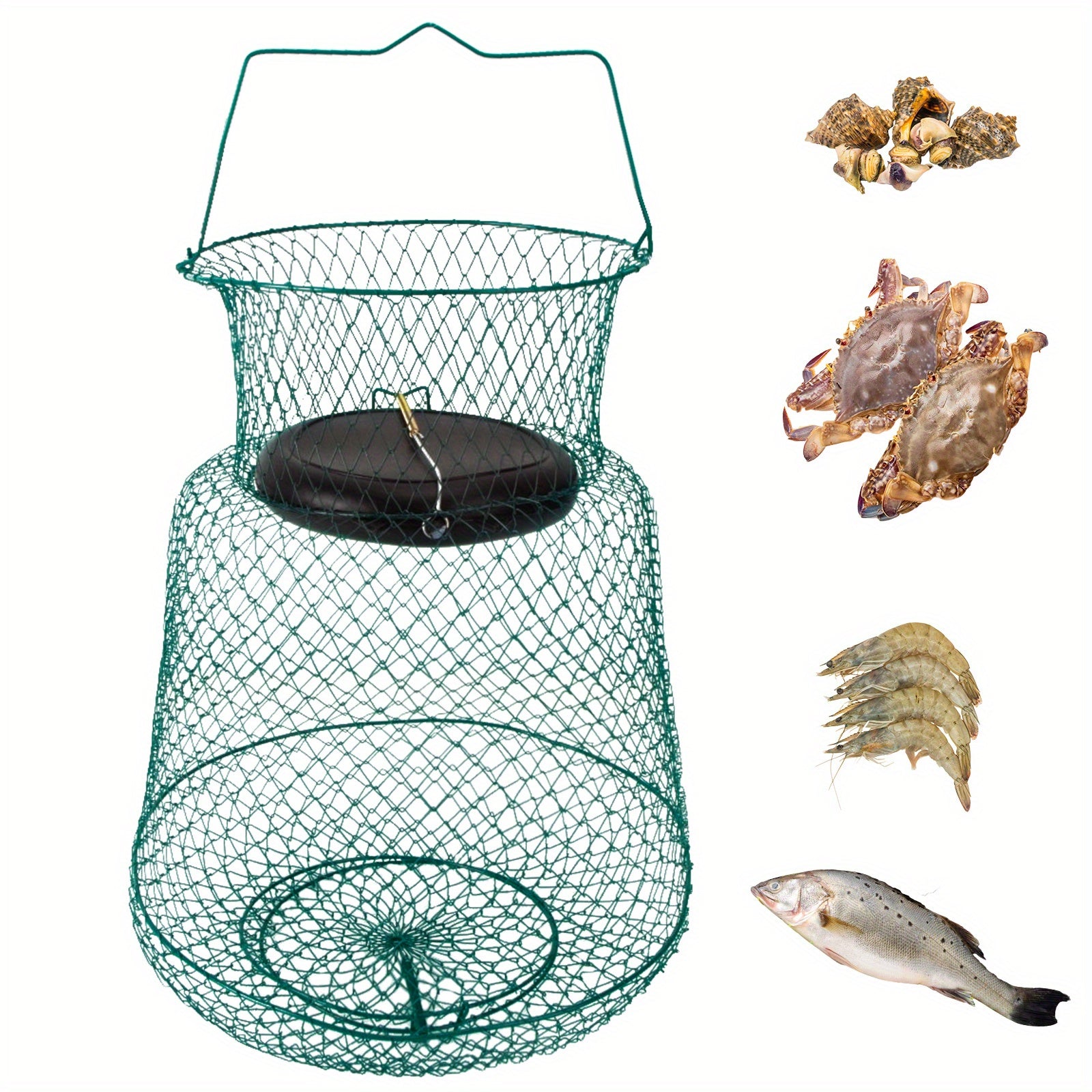 Premium Collapsible Rust-Resistant Fish Keeper - Floating Fishing Net Cage with Durable Coating for Live Fish, Shrimp, and Crayfish - Compact, Portable, and Easy to Clean