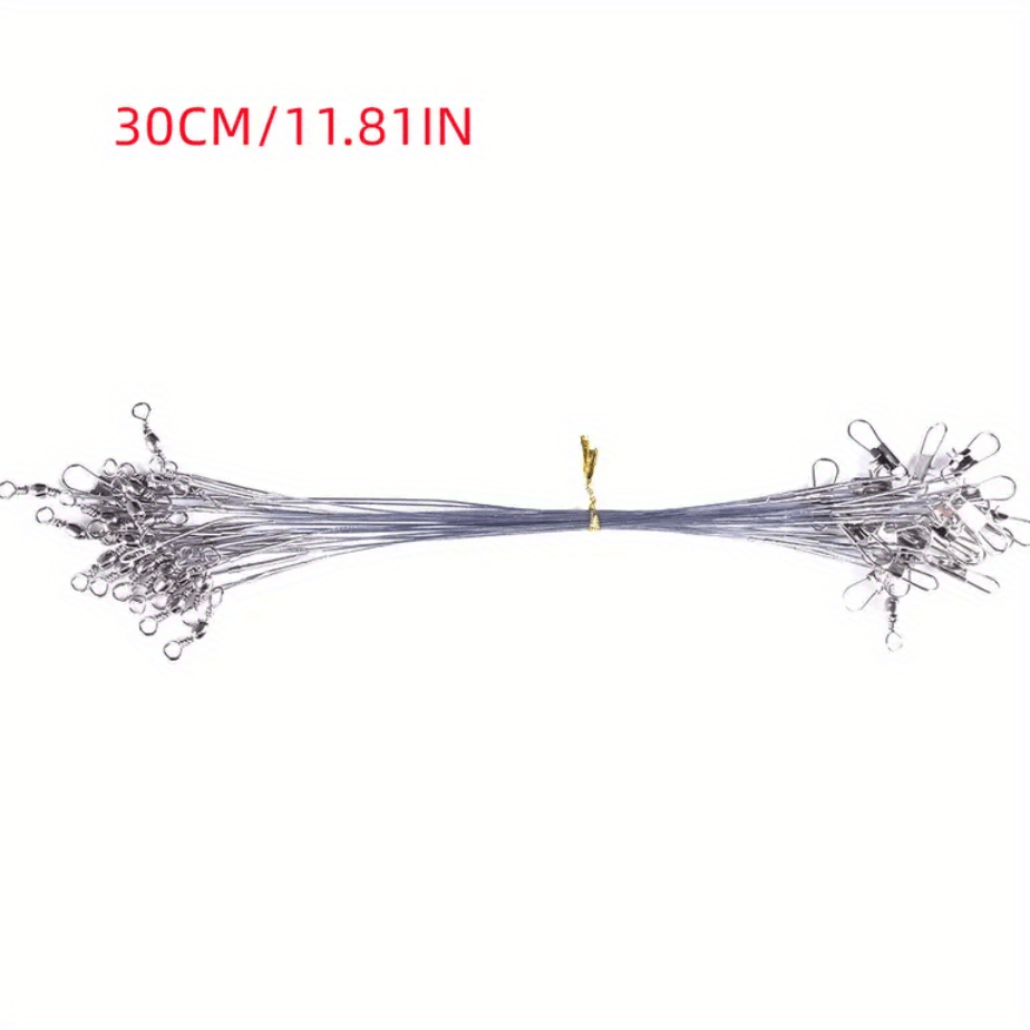 50/100pcs Durable Anti-Bite Steel Fishing Line with Swivel - Protect Your Catch and Improve Your Fishing Experience